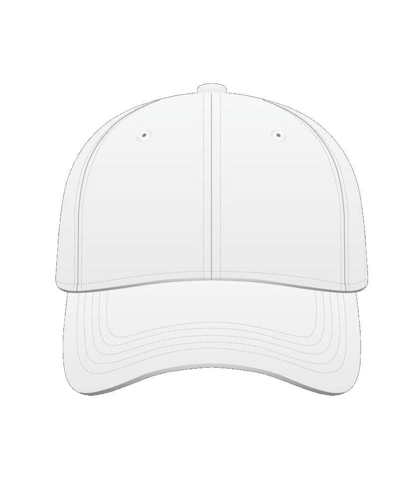 White baseball cap, front view