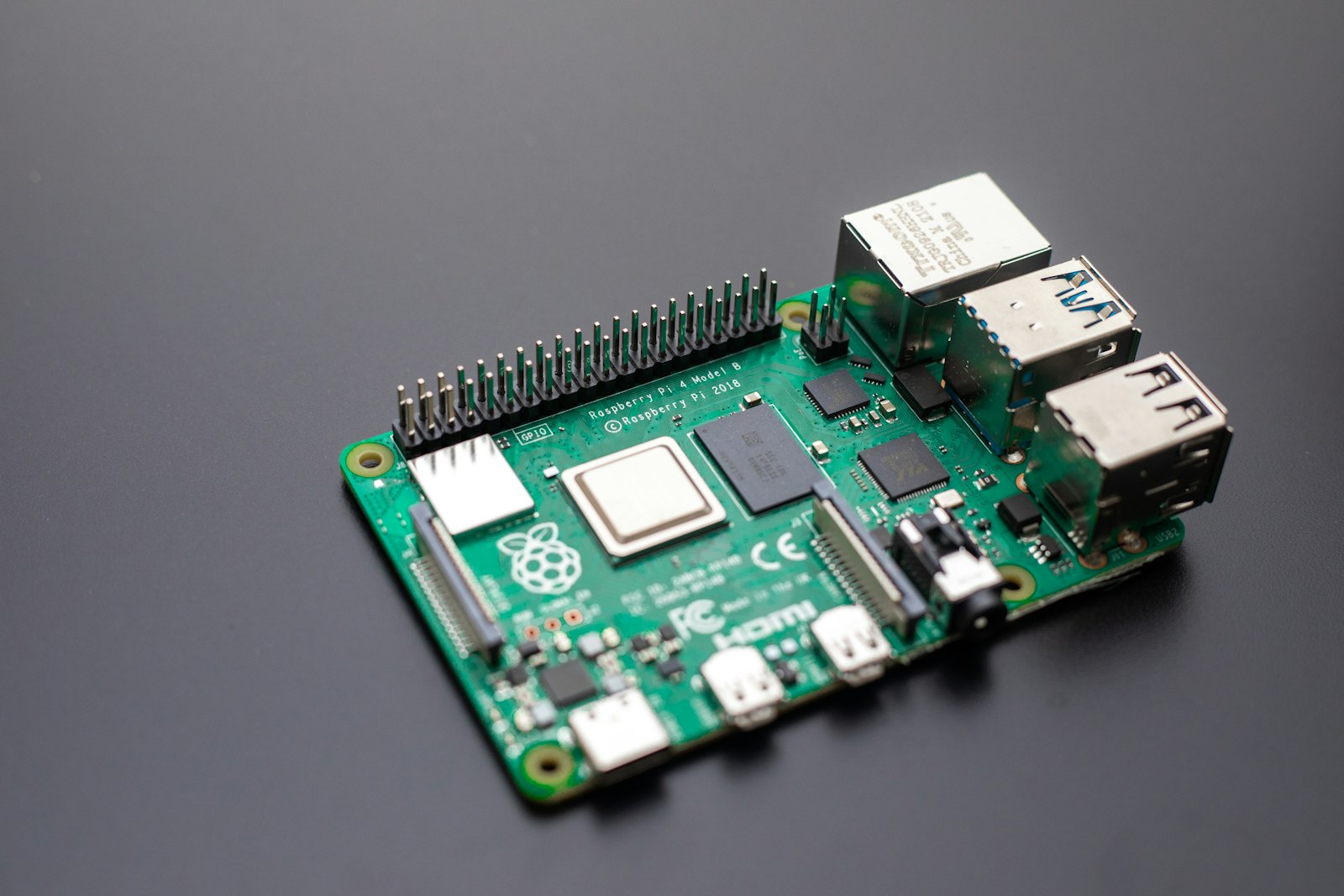 A Raspberry Pi single-board computer